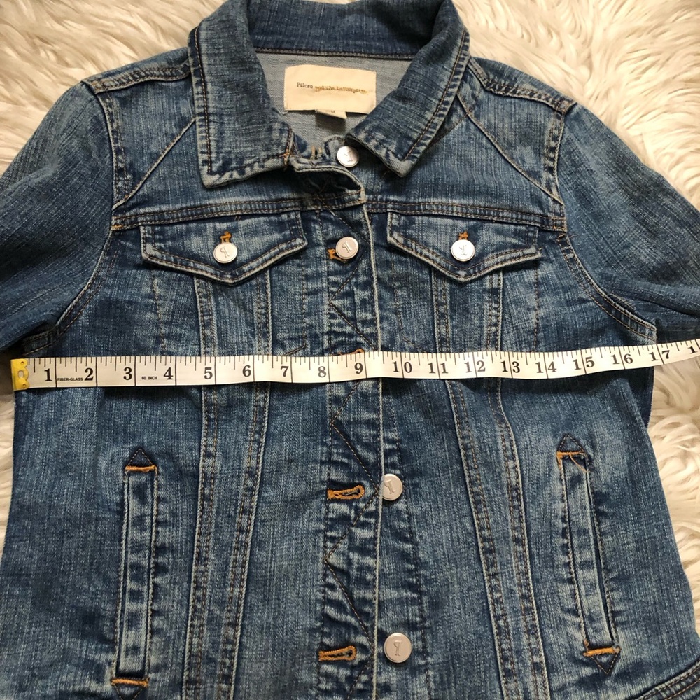 Pilcro Anthropologie Classic Button Down Blue Jean Denim Jacket size M - Picture 15 of 16